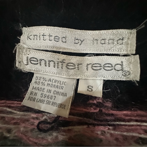 VTG Jennifer Reed Floral Fair Isle Sweater Hand Knit Small Cottagecore Grandma - Picture 9 of 11